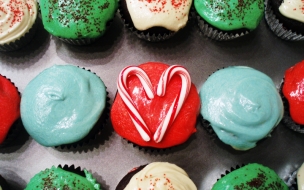 Fondos hd cupcake navideños