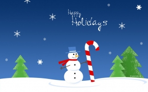 Fondos hd muñeco de nieve con un baston