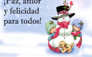 Fondos hd niños junto a muñeco de nieve