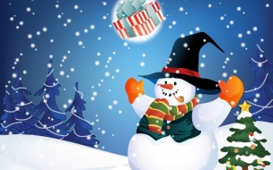 Fondos hd muñeco de nieve feliz