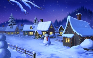 Fondos hd casas con nieve