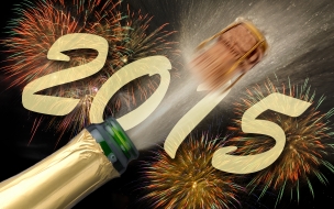 Feliz año 2015 con champagne