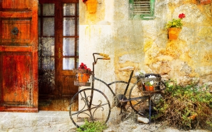 Bicycle 2560x1440 vintage old house 8k