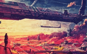 Futuristic 2560x1440 spaceship future world 4k