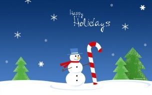 Fondos hd muñeco de nieve con un baston