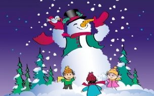 Fondos hd muñeco de nieve hecho por niños