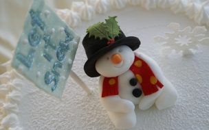 Fondos hd muñeco de nieve como adorno en torta