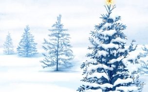 Arboles Navideños con nieve