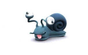 Fondo de pantalla caracol sacando la lengua