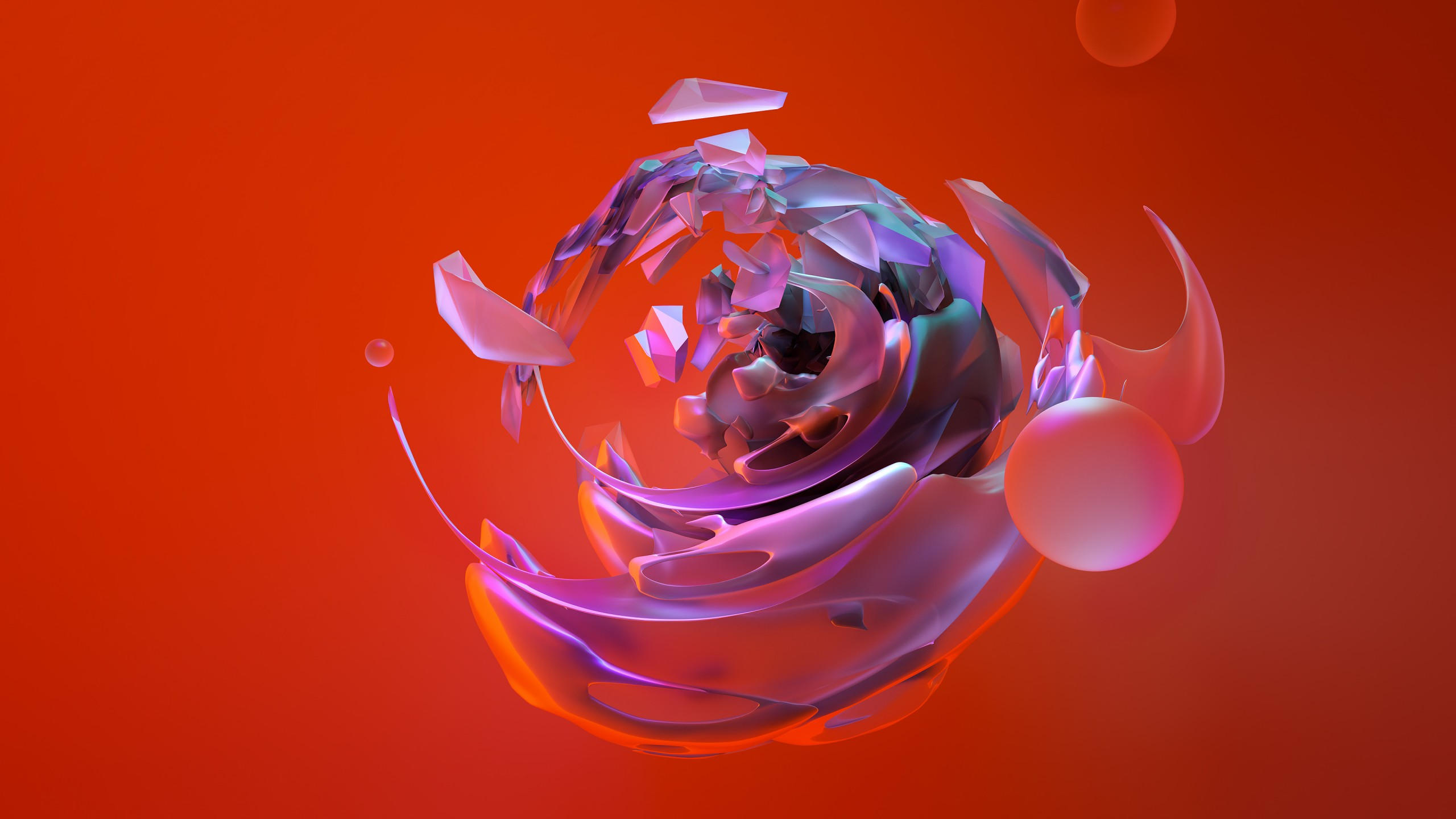 3d 2560x1440 sphere abstract shapes 4k