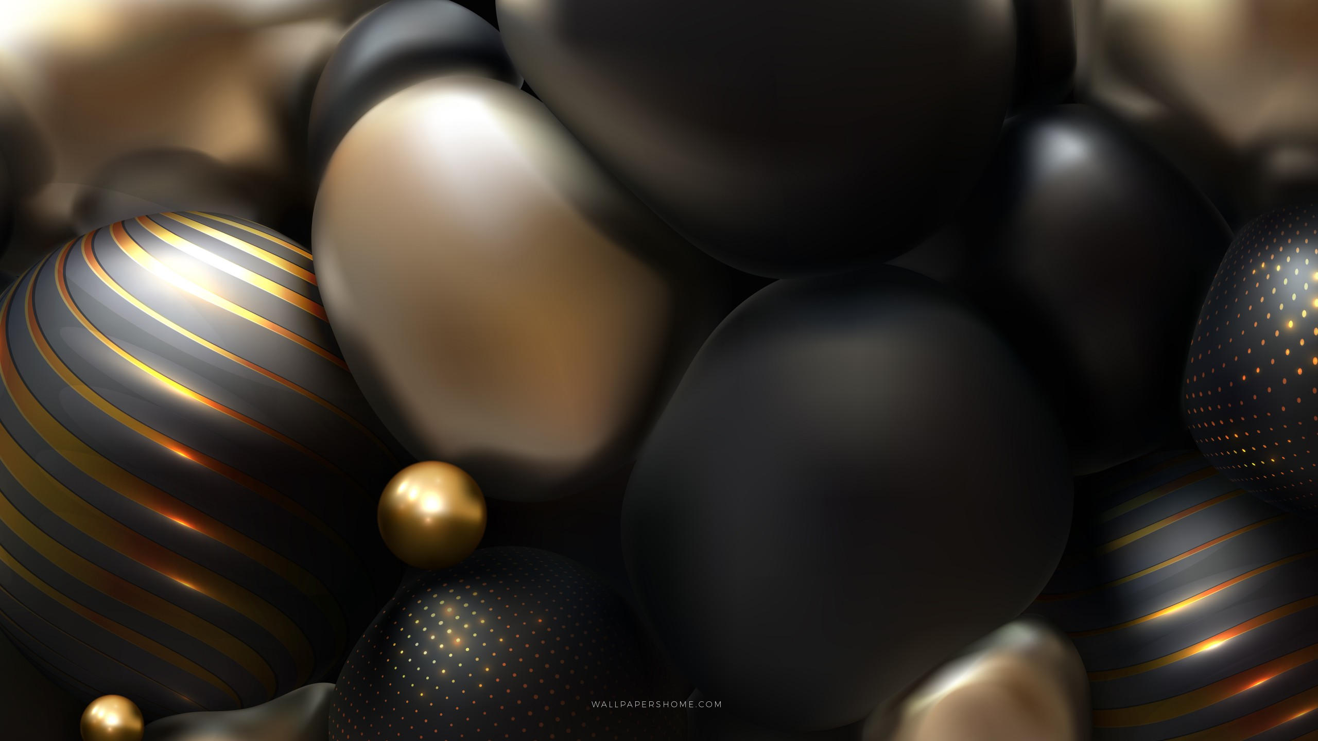 Abstract 2560x1440 3d colorful pearls 8k