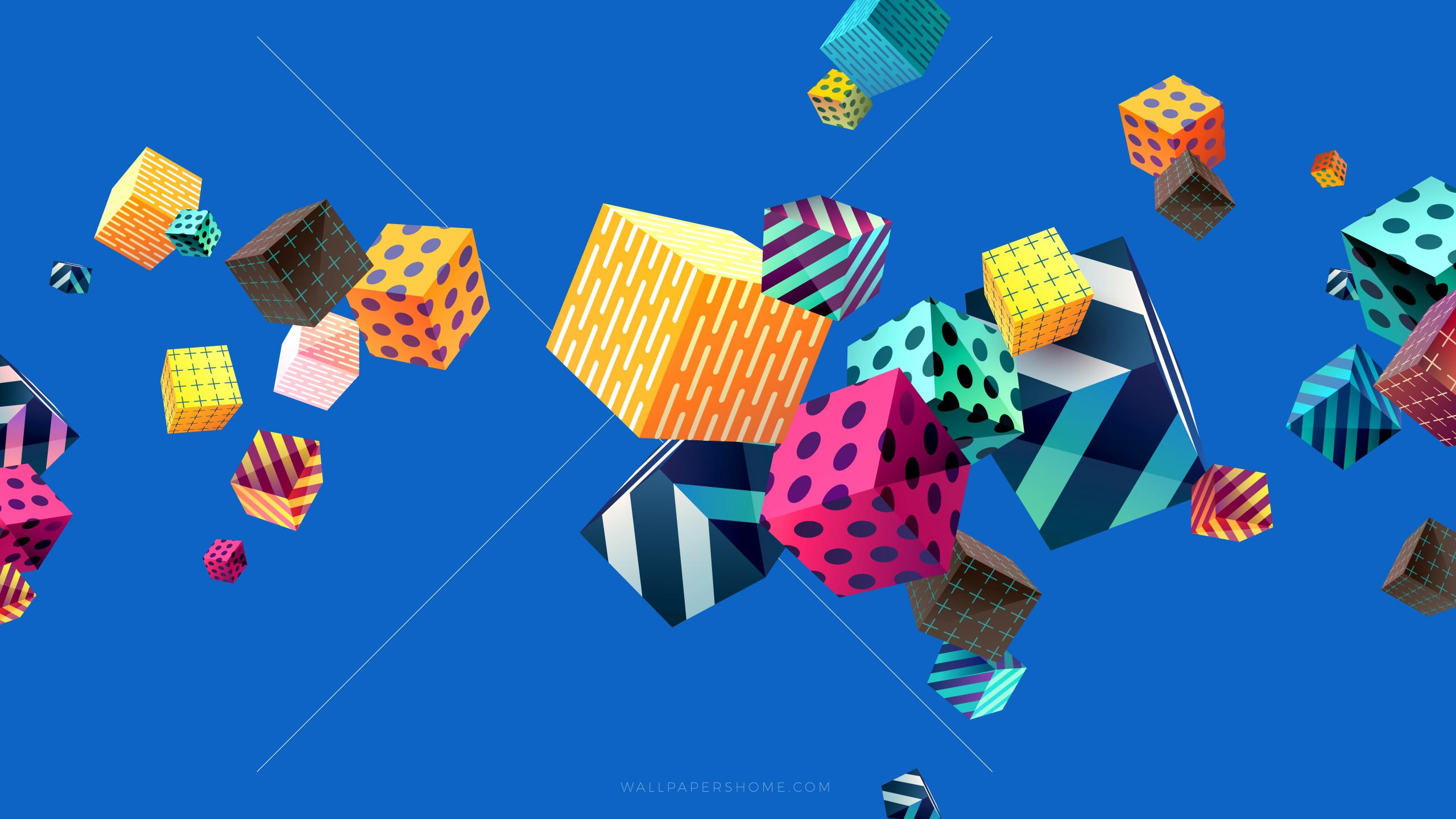 Abstract 2560x1440 cubes colorful modern 4k 5k 8k