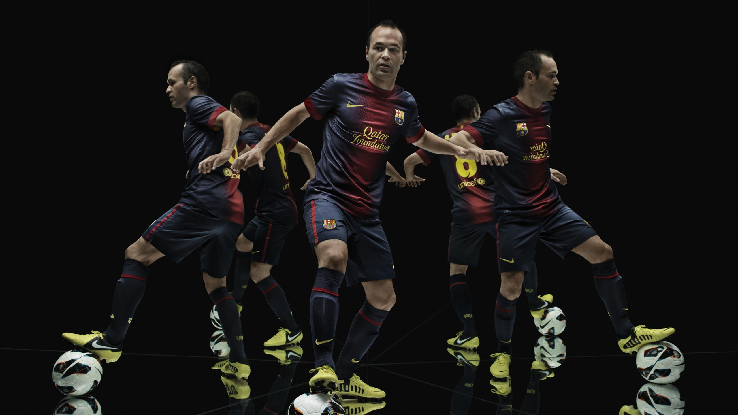 Andres iniesta 2560x1440 barca nike barcelona football