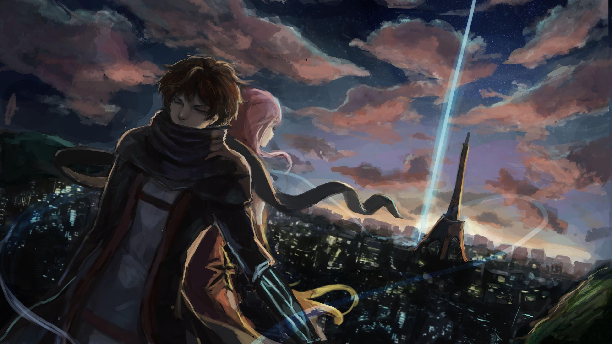 Anime 2560x1440 city 10k