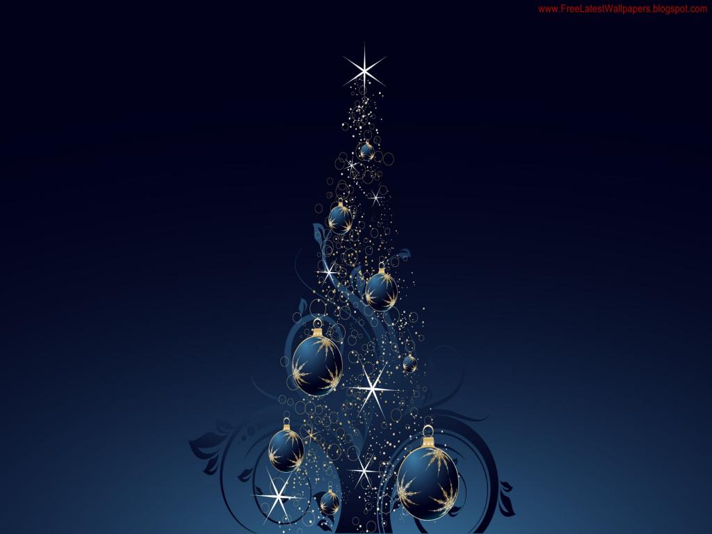 Arbol de navidad con fondo azul
