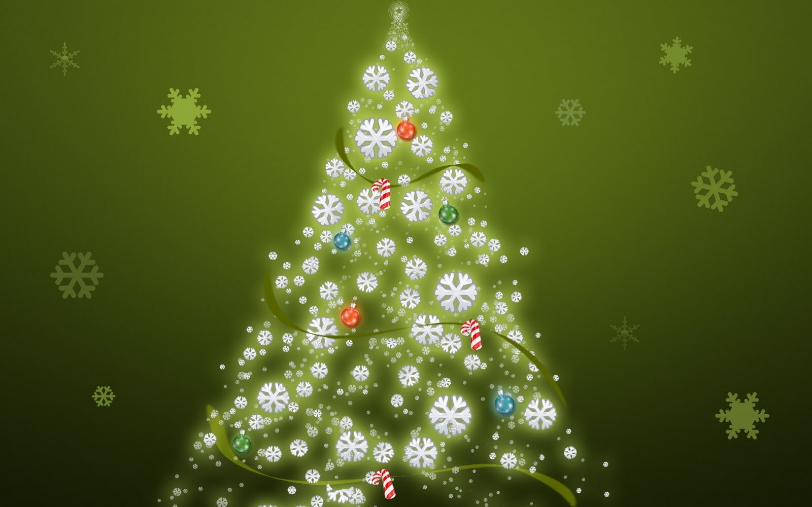 Arbol de navidad con fondo verde