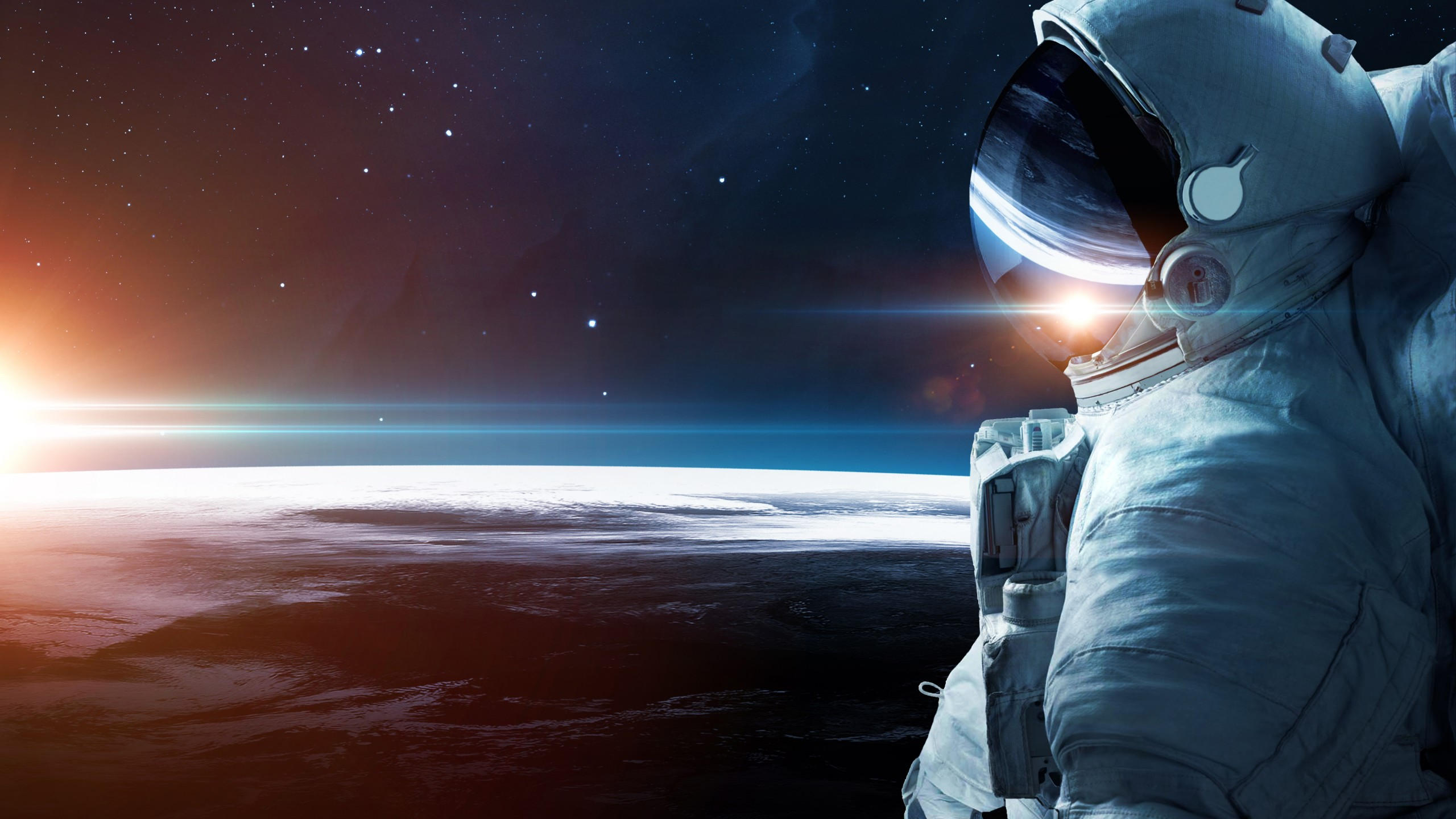 Astronaut 2560x1440 stars space galaxy 5k