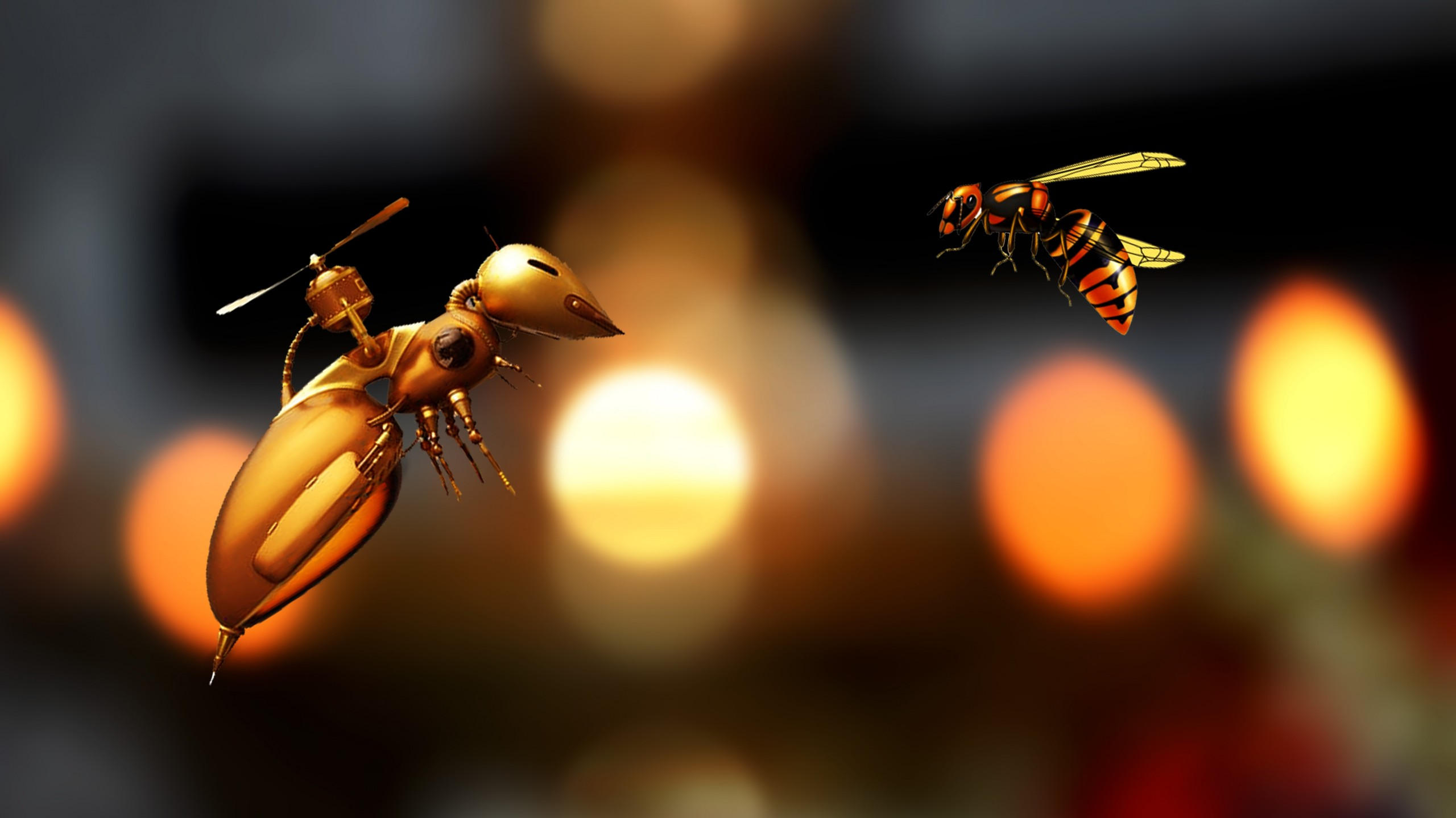 Bee 2560x1440 robot 5k