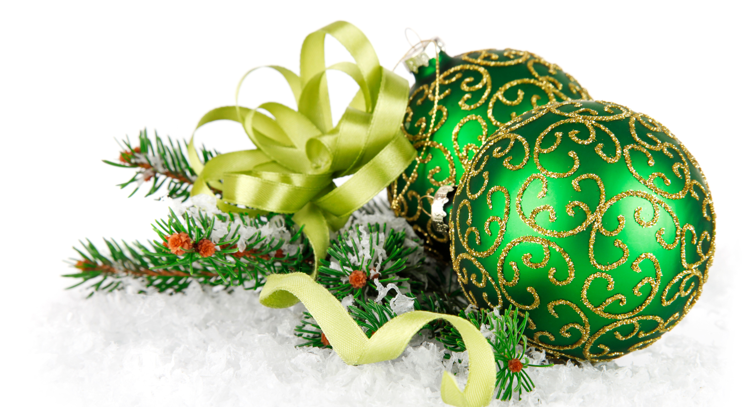 Bolitas verdes con escarcha