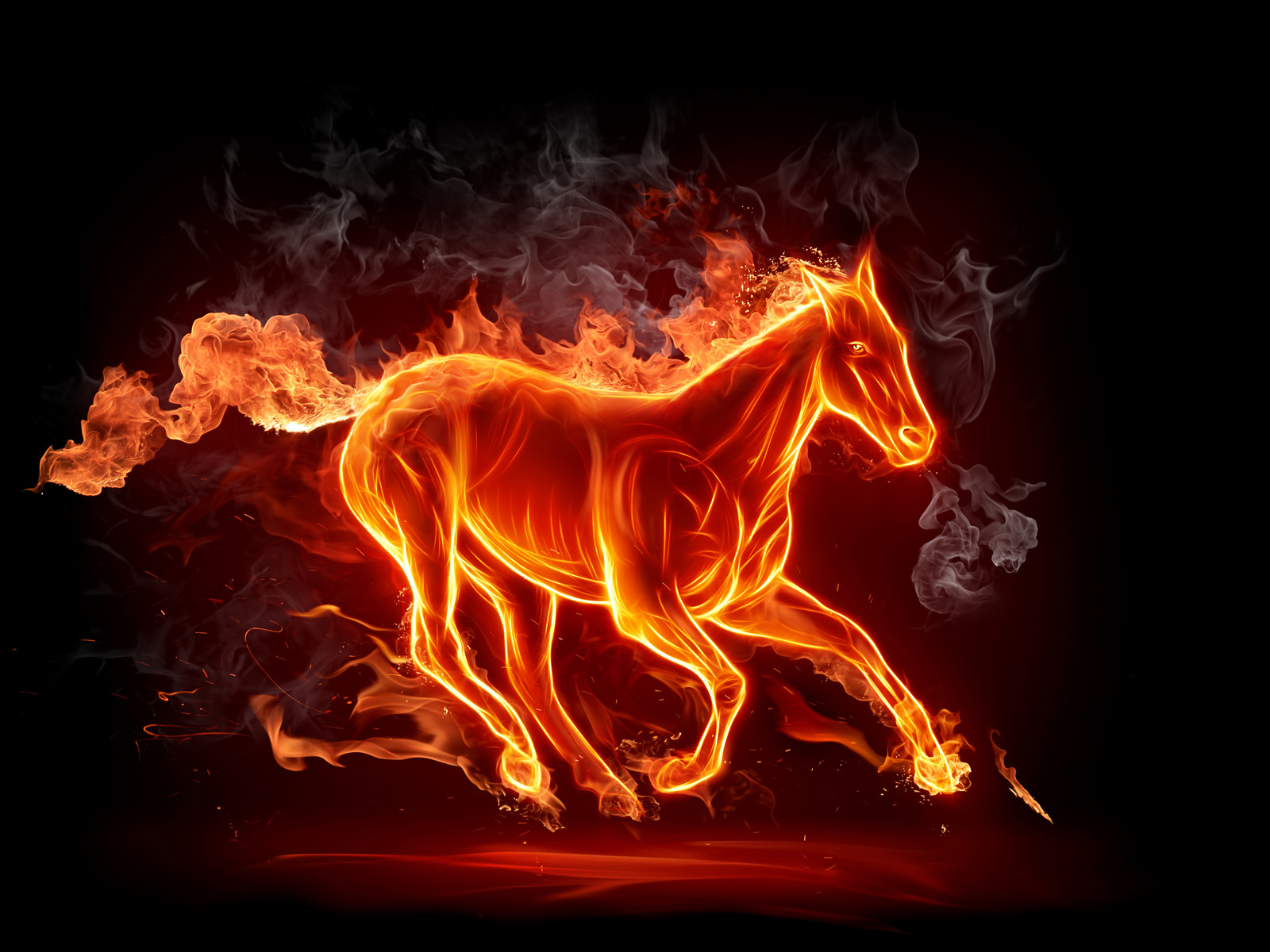 Caballo con fuego