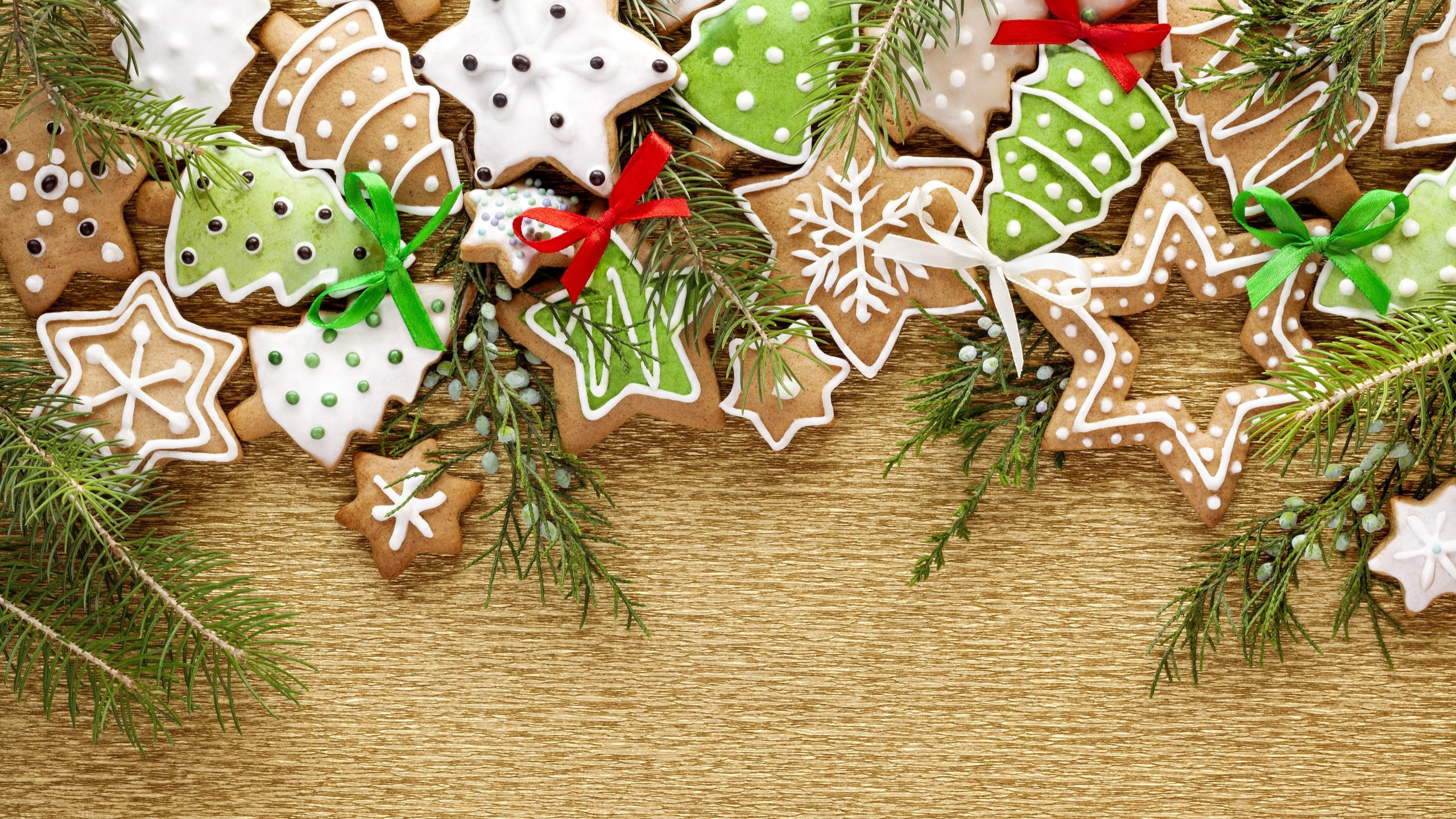 Christmas 2560x1440 new year cookies 5k