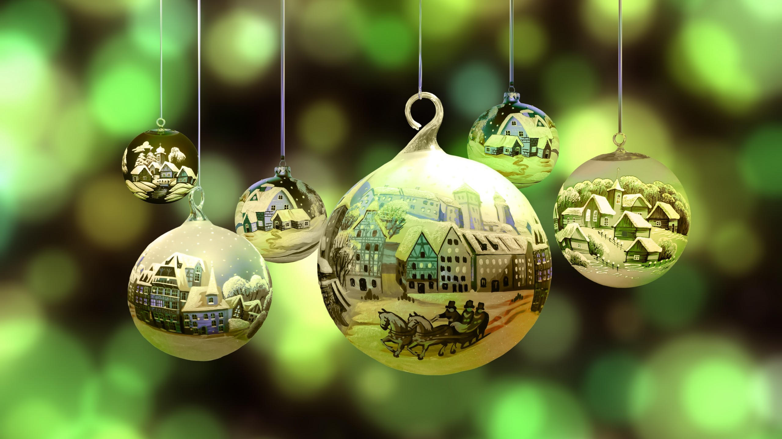 Christmas 2560x1440 new year santa balls decorations hd