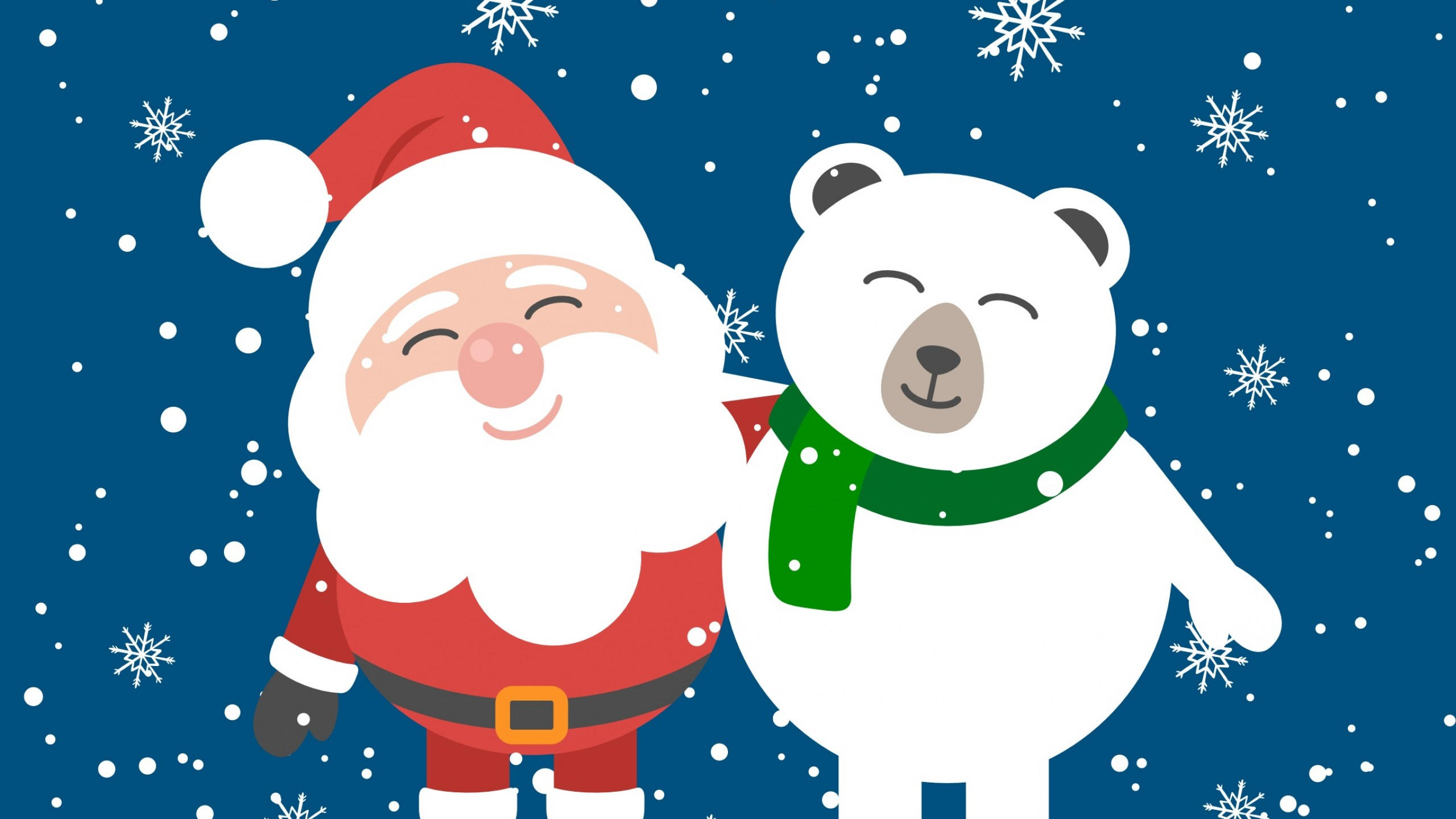 Christmas 2560x1440 new year santa bear hd
