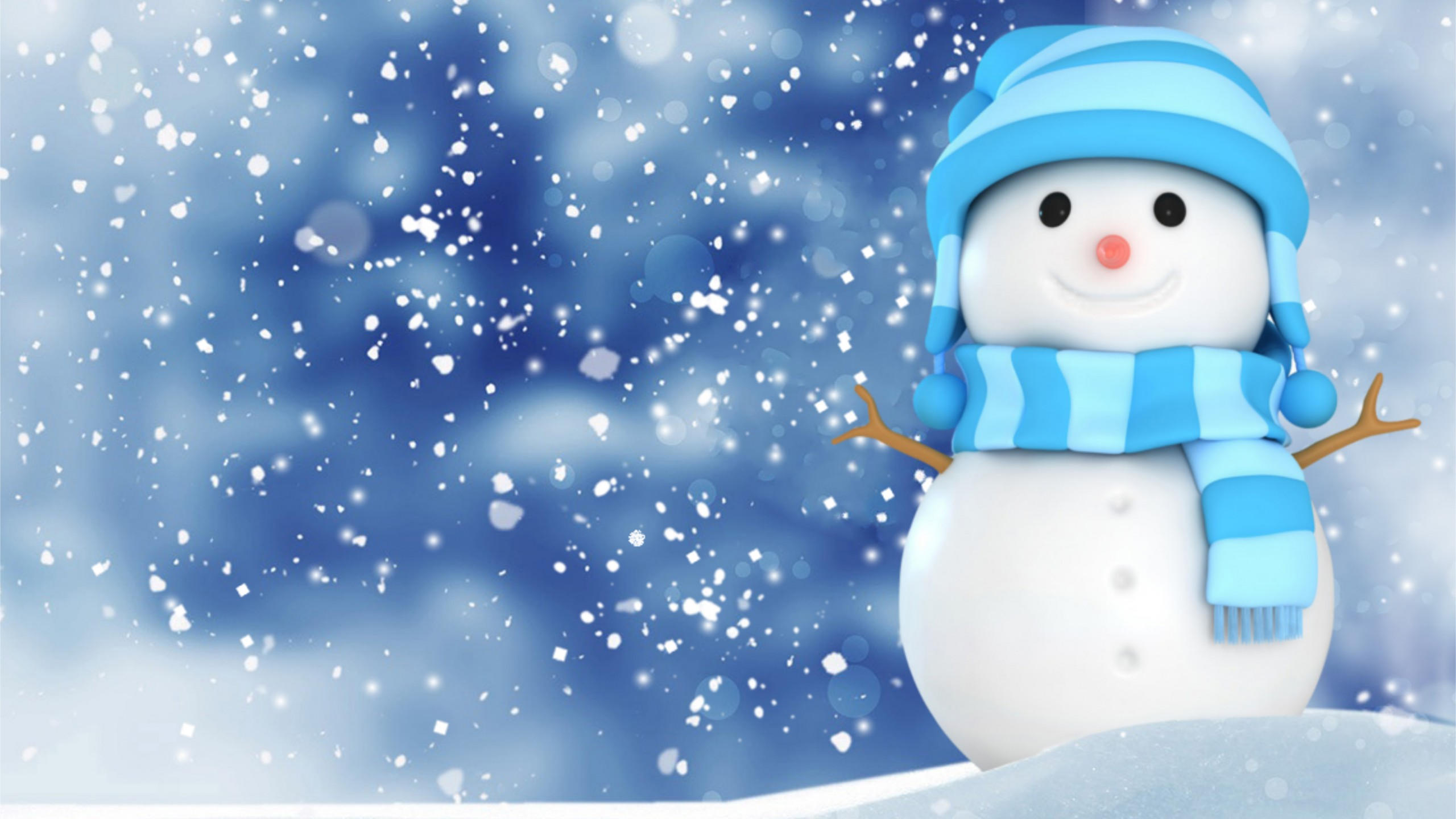 Christmas 2560x1440 new year snow winter snowman 4k