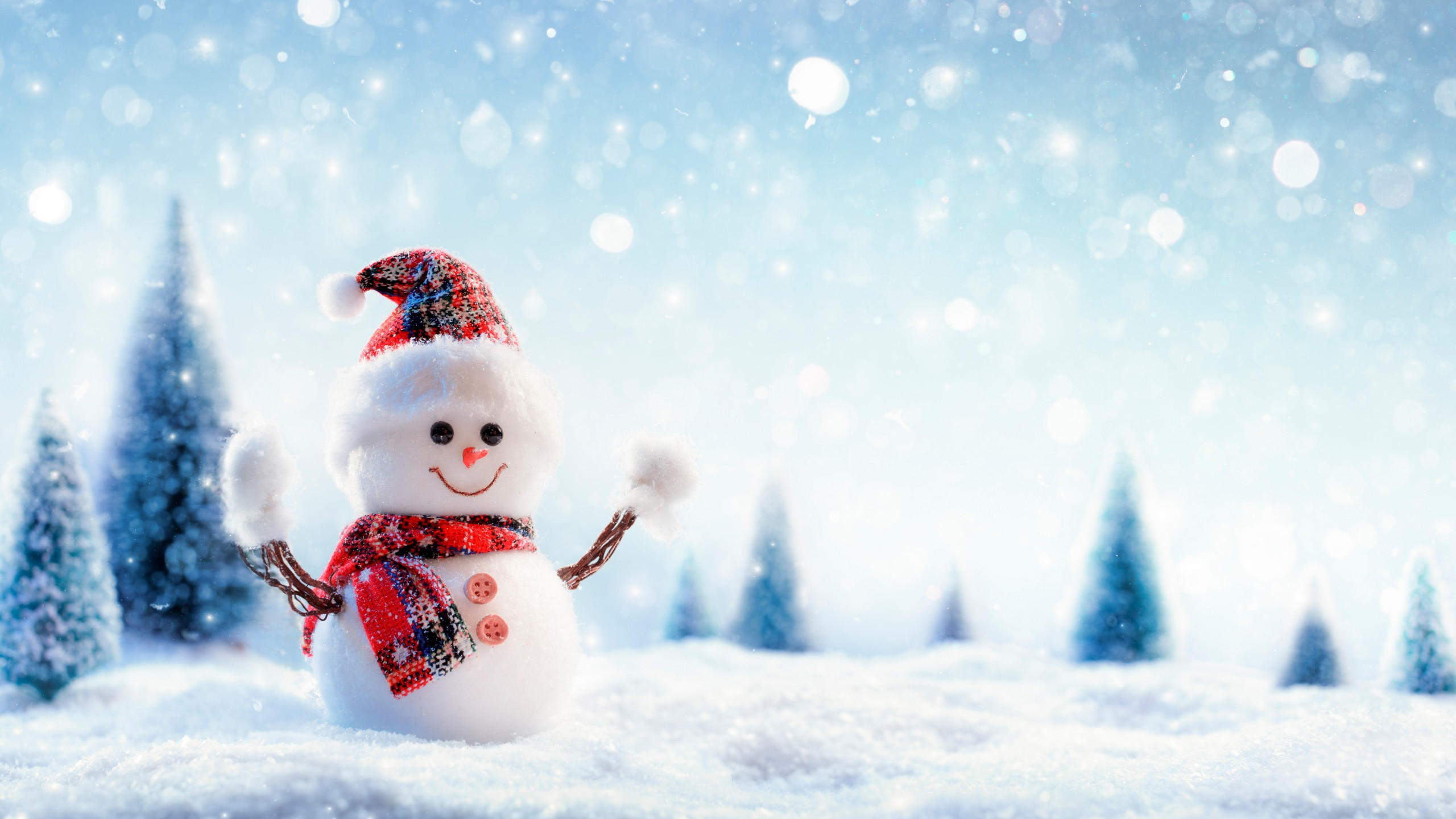 Christmas 2560x1440 new year snow winter snowman 8k