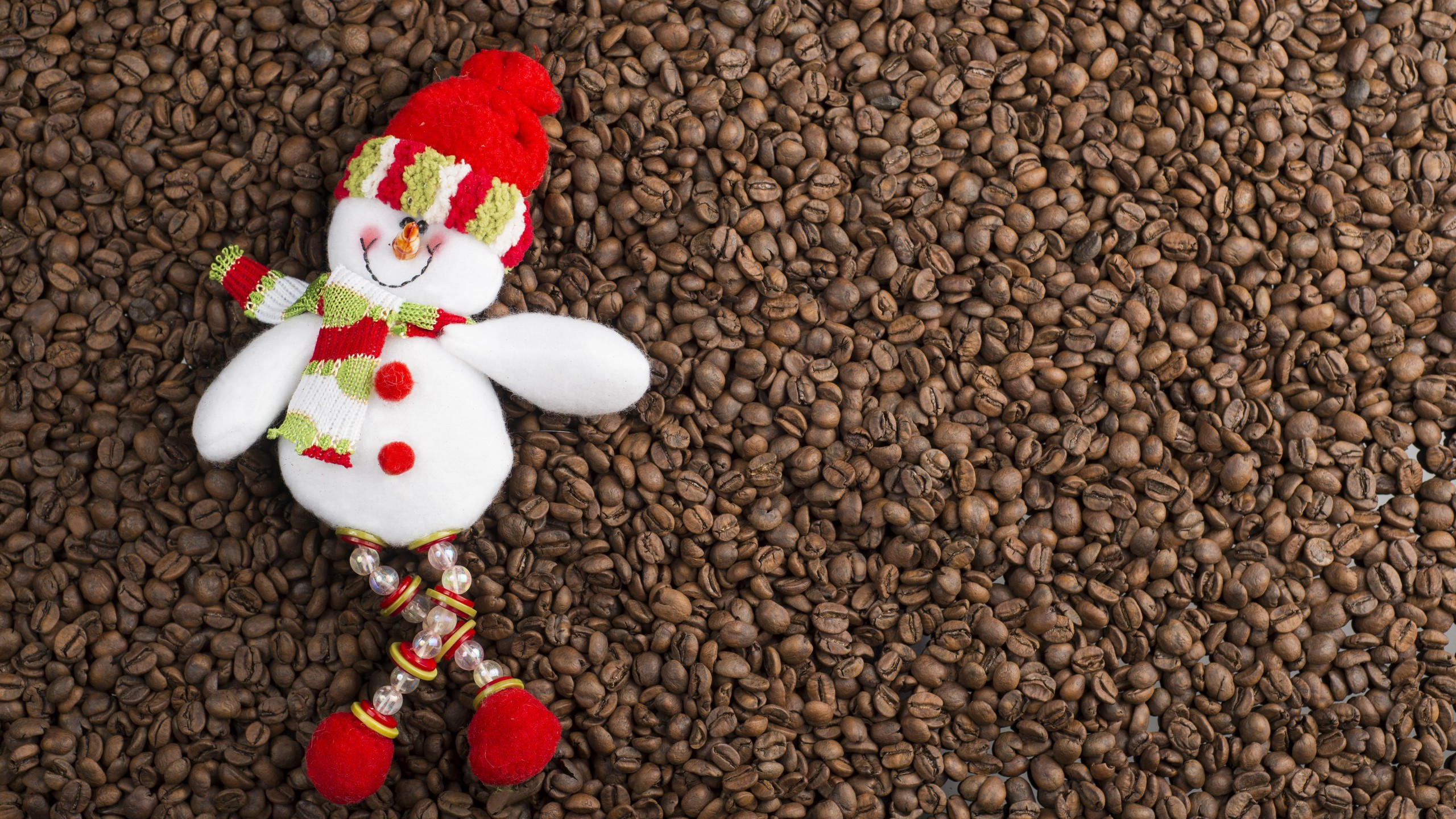 Christmas 2560x1440 new year snowman coffee 5k