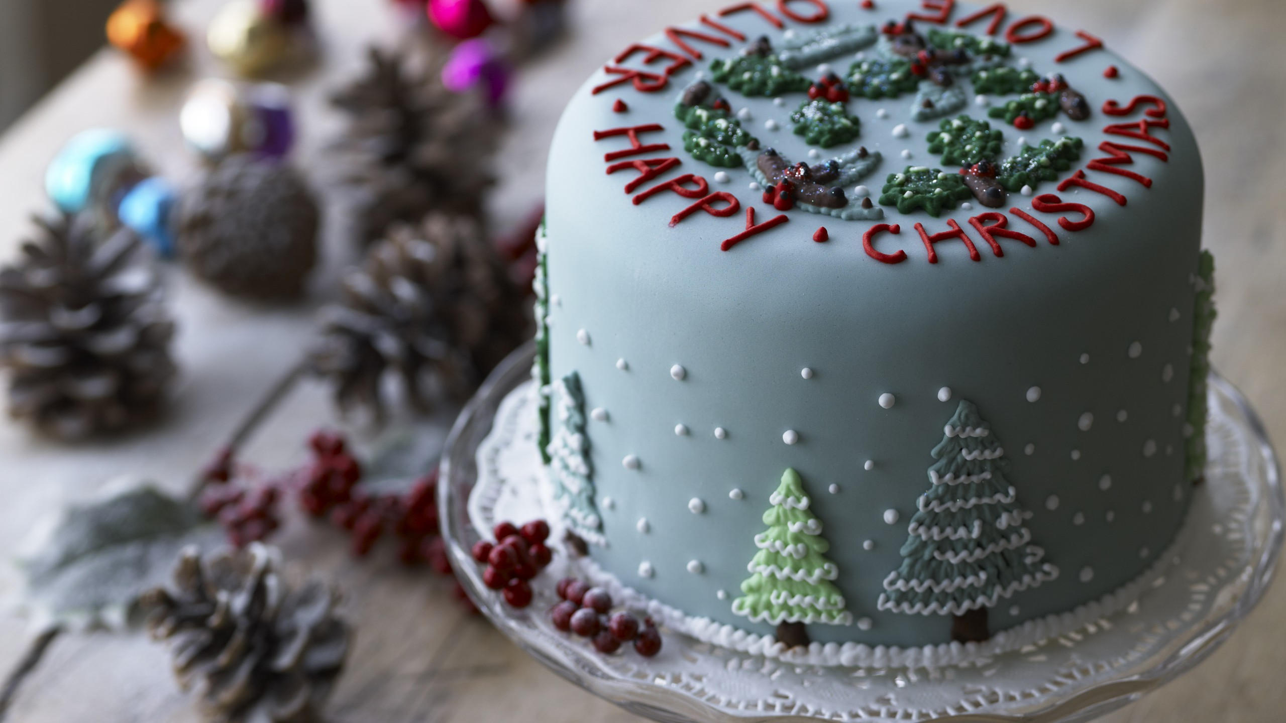 Christmas cake 2560x1440 receipt 5k