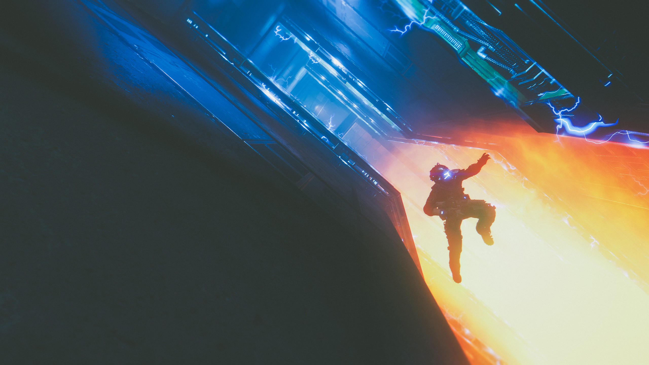 Cosmic 2560x1440 sunset space ship 4k