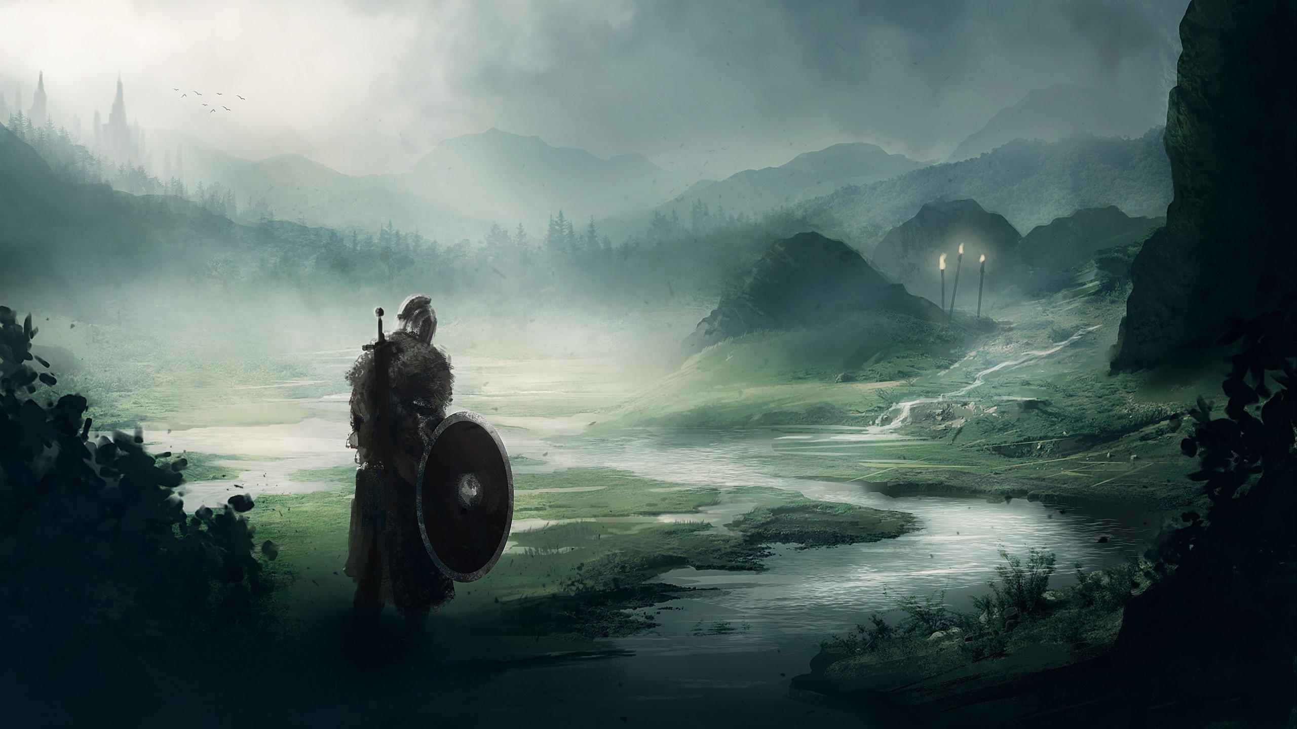 Dark souls 2560x1440 fan art warrior 5k