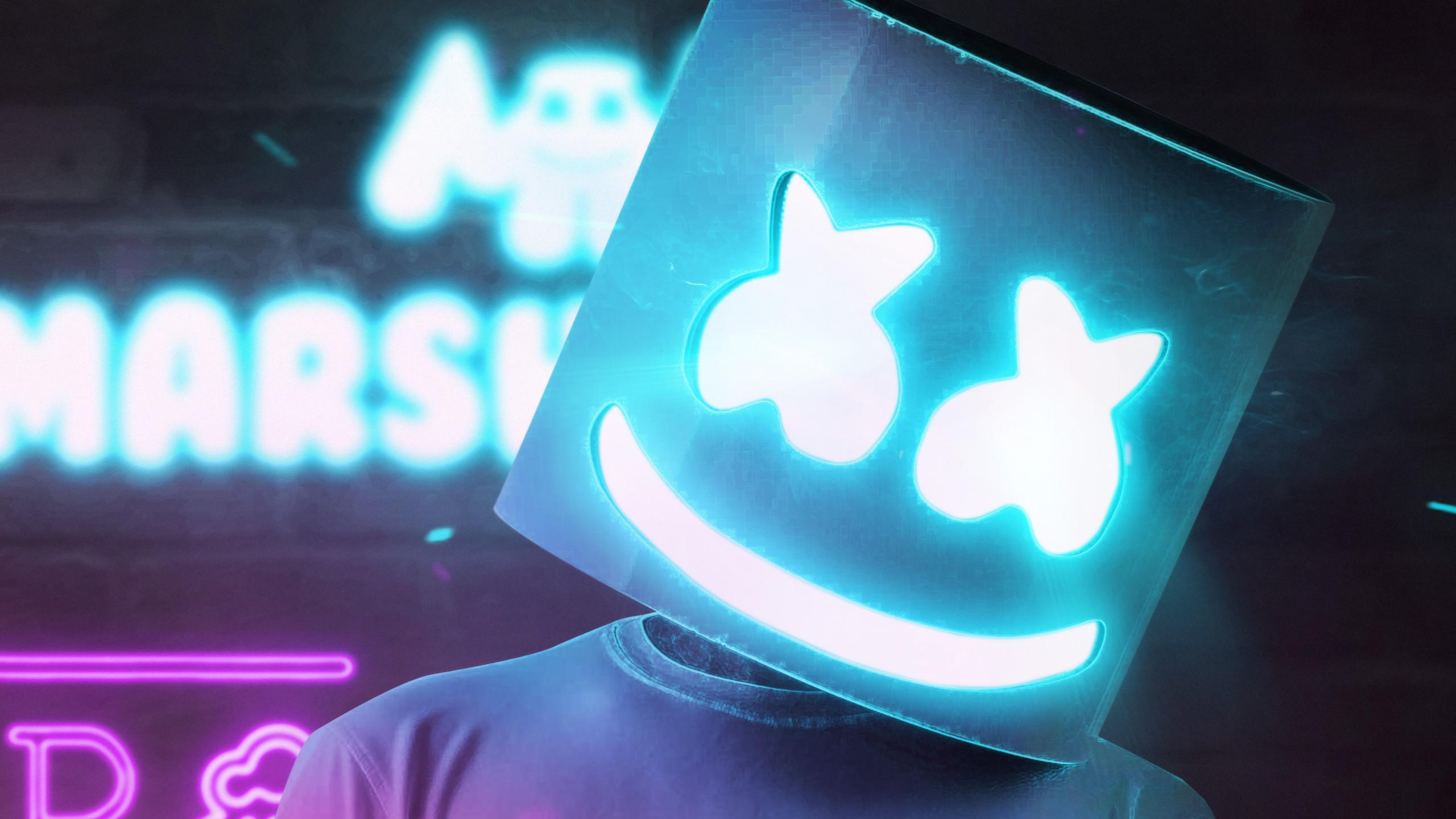 Dj marshmello 2560x1440 dj neon 4k