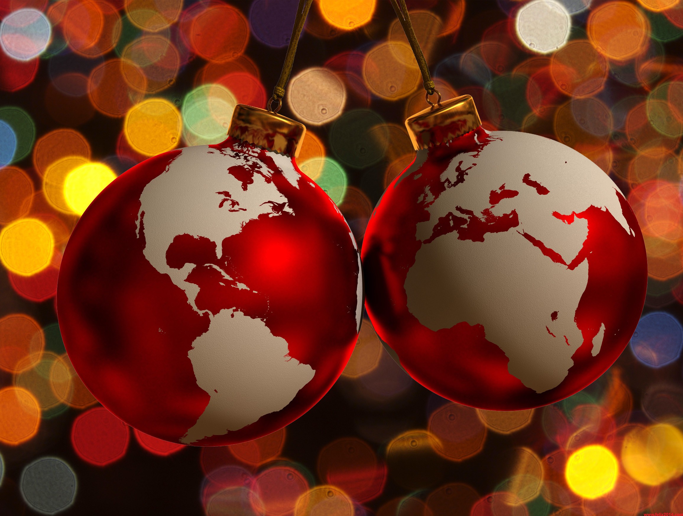 Esferas de navidad con diseno de Planeta