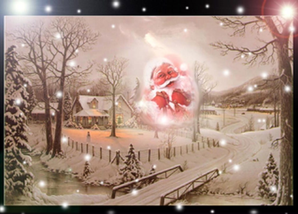 Fondos hd cara de papanoel en el aire