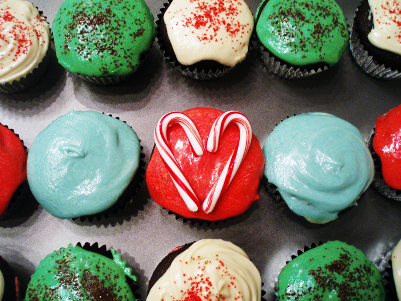Fondos hd cupcake navideños