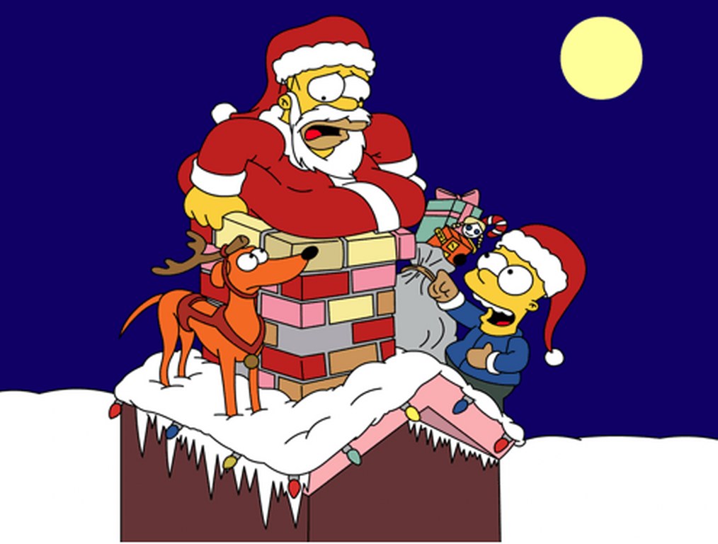 Fondos hd Homero Simpson entrando por la chimenea