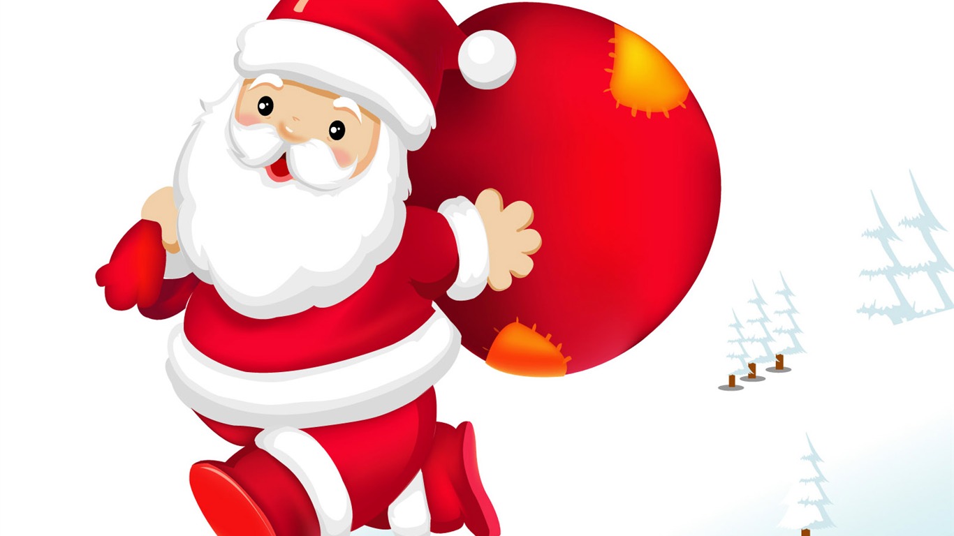 Fondos hd papanoel con la bolsa de regalos