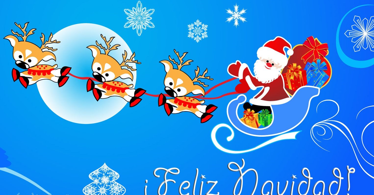 Fondos hd papanoel y renos caricatura