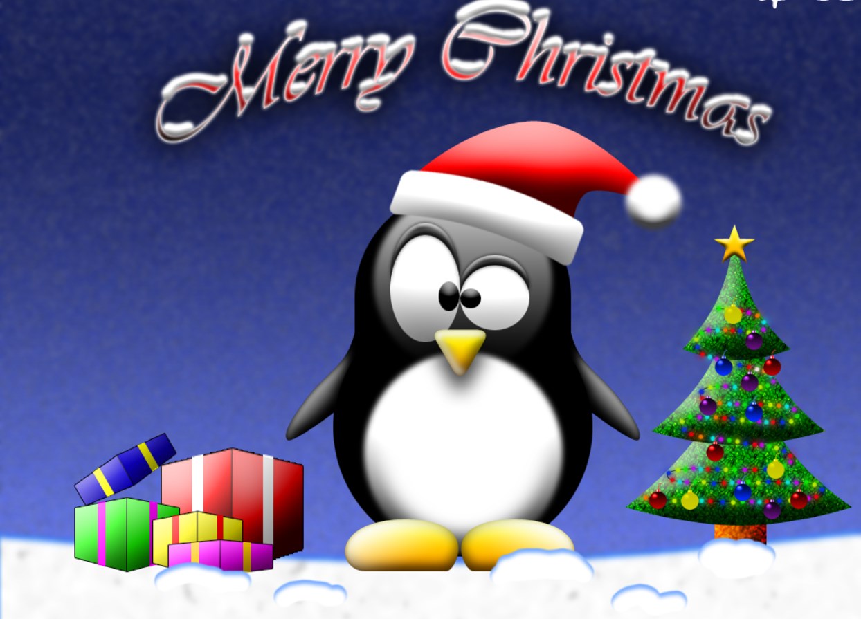 Fondos hd pinguino con regalos