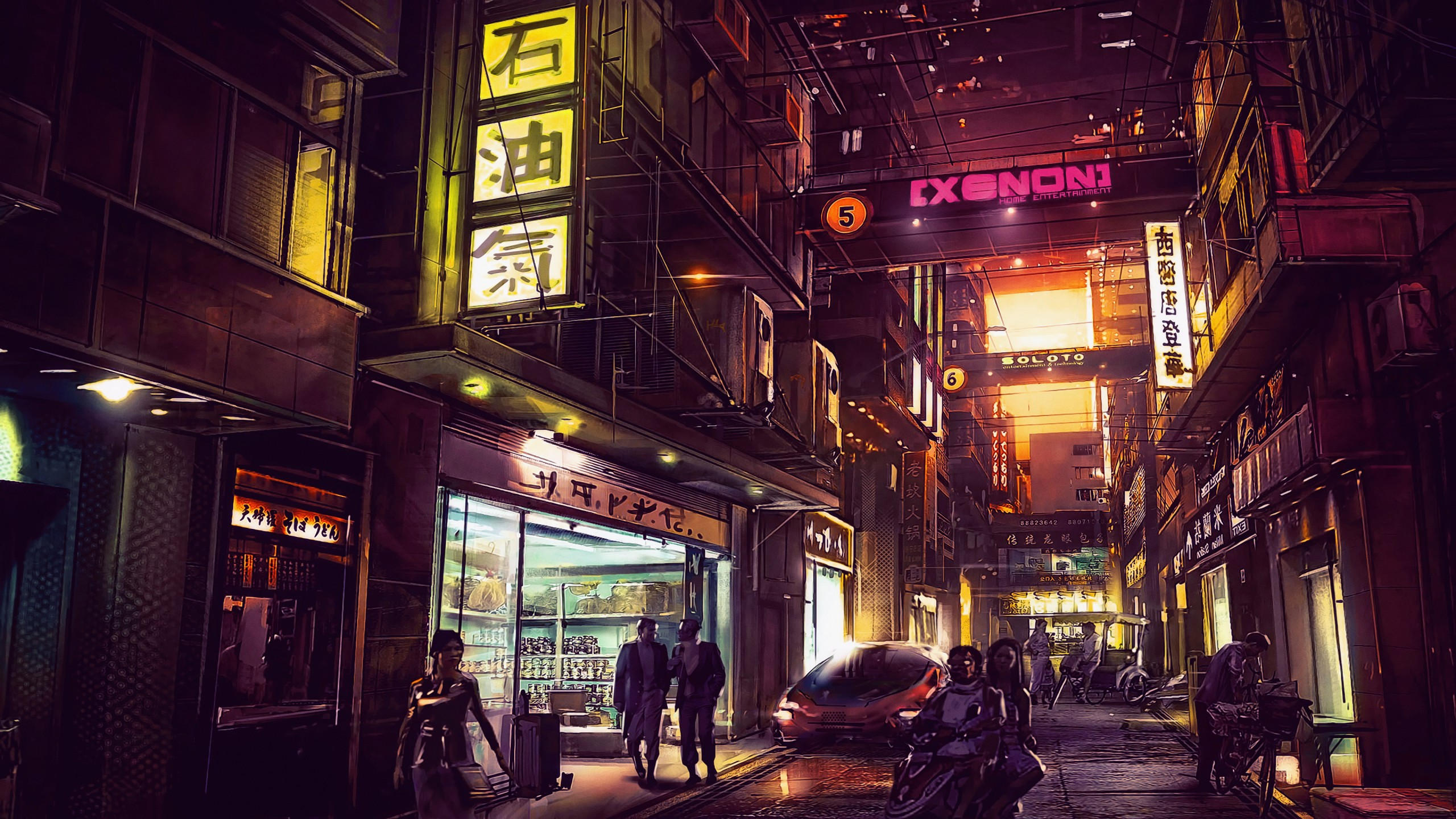 Futuristic 2560x1440 cyberpunk future world 4k