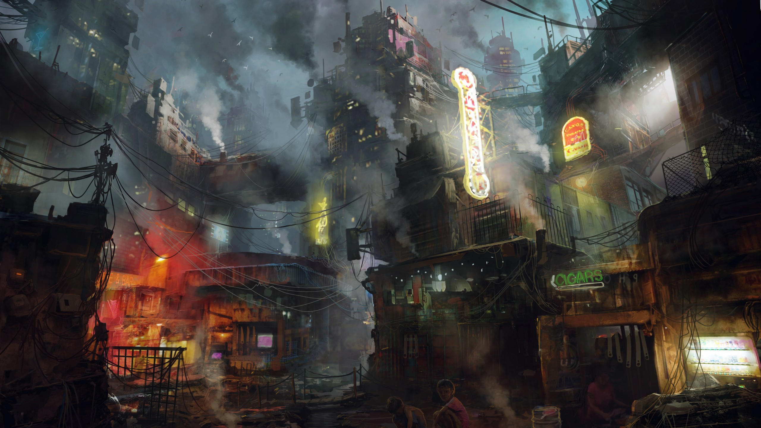 Futuristic 2560x1440 dark future world 5k