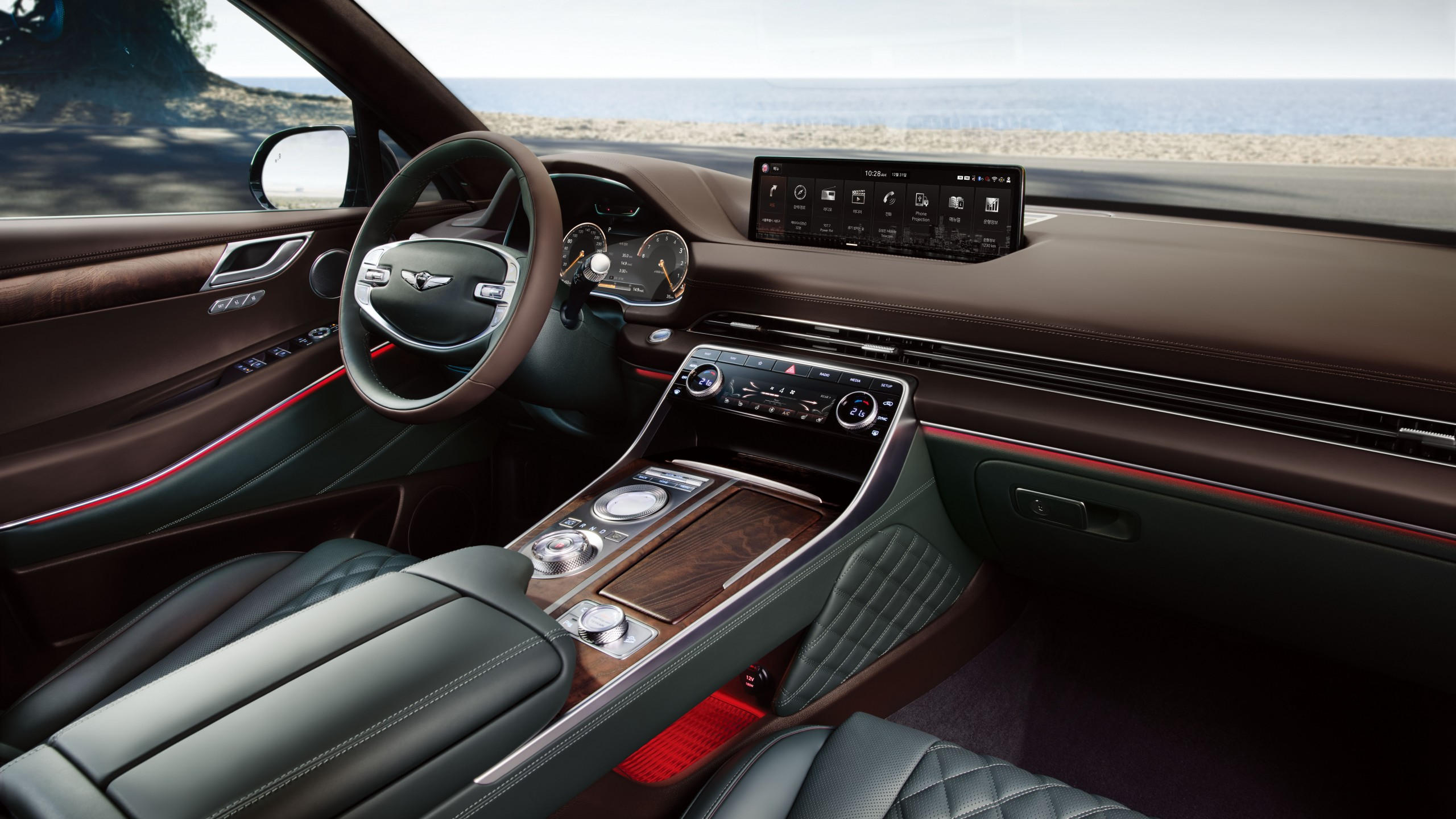 Genesis gv80 2560x1440 2021 cars interior suv luxury cars 8k