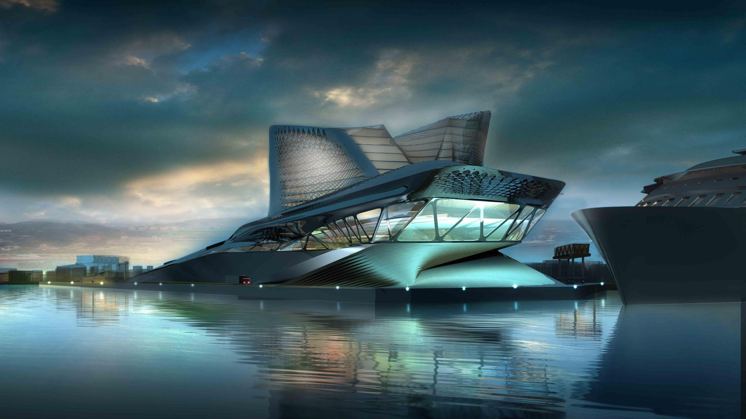 Keelung harbor service building 2560x1440 taiwan tourism travel