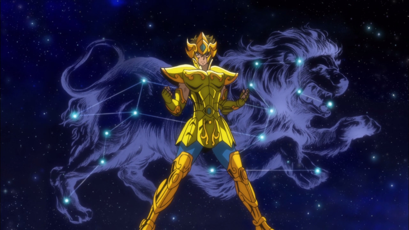 Los Caballeros del Zodiaco Alma de Oro El Caballero de Leo Aioria Con la Armadura