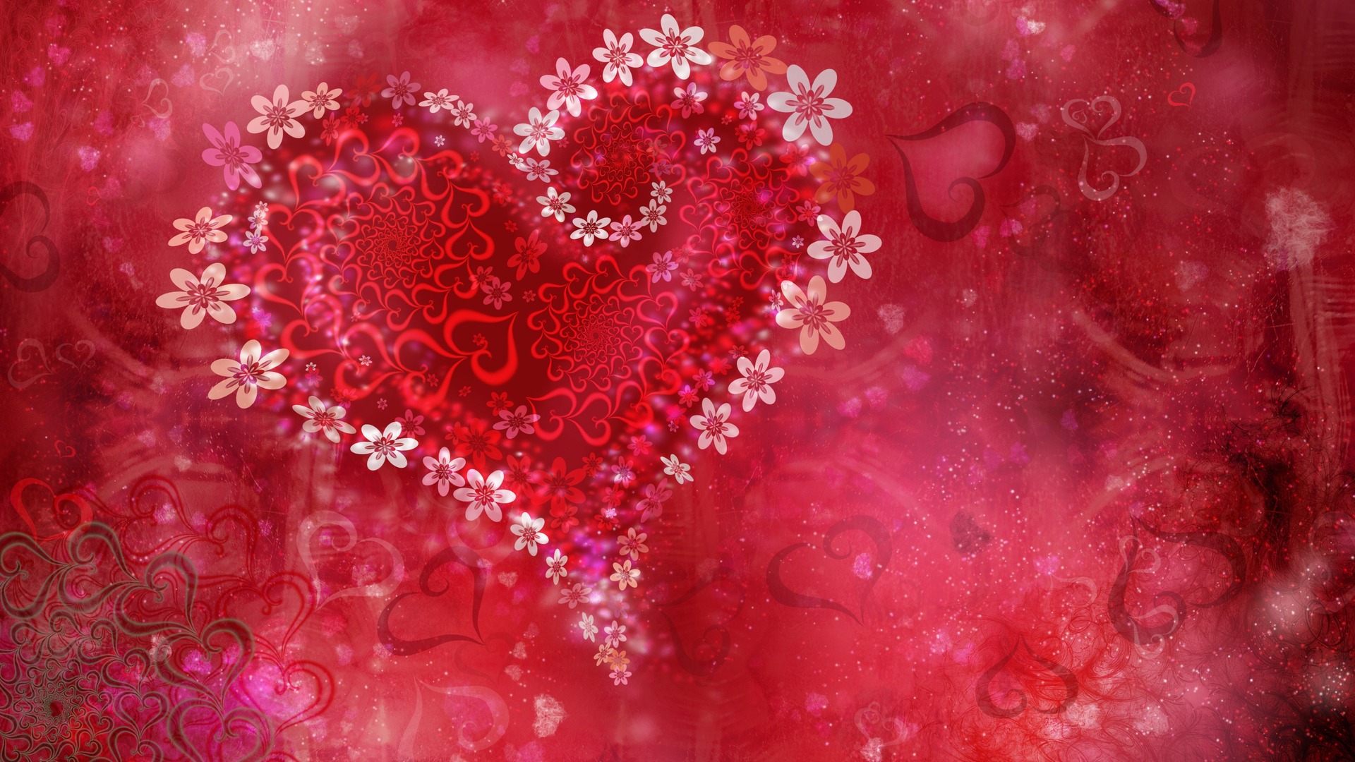 Love heart flowers HD