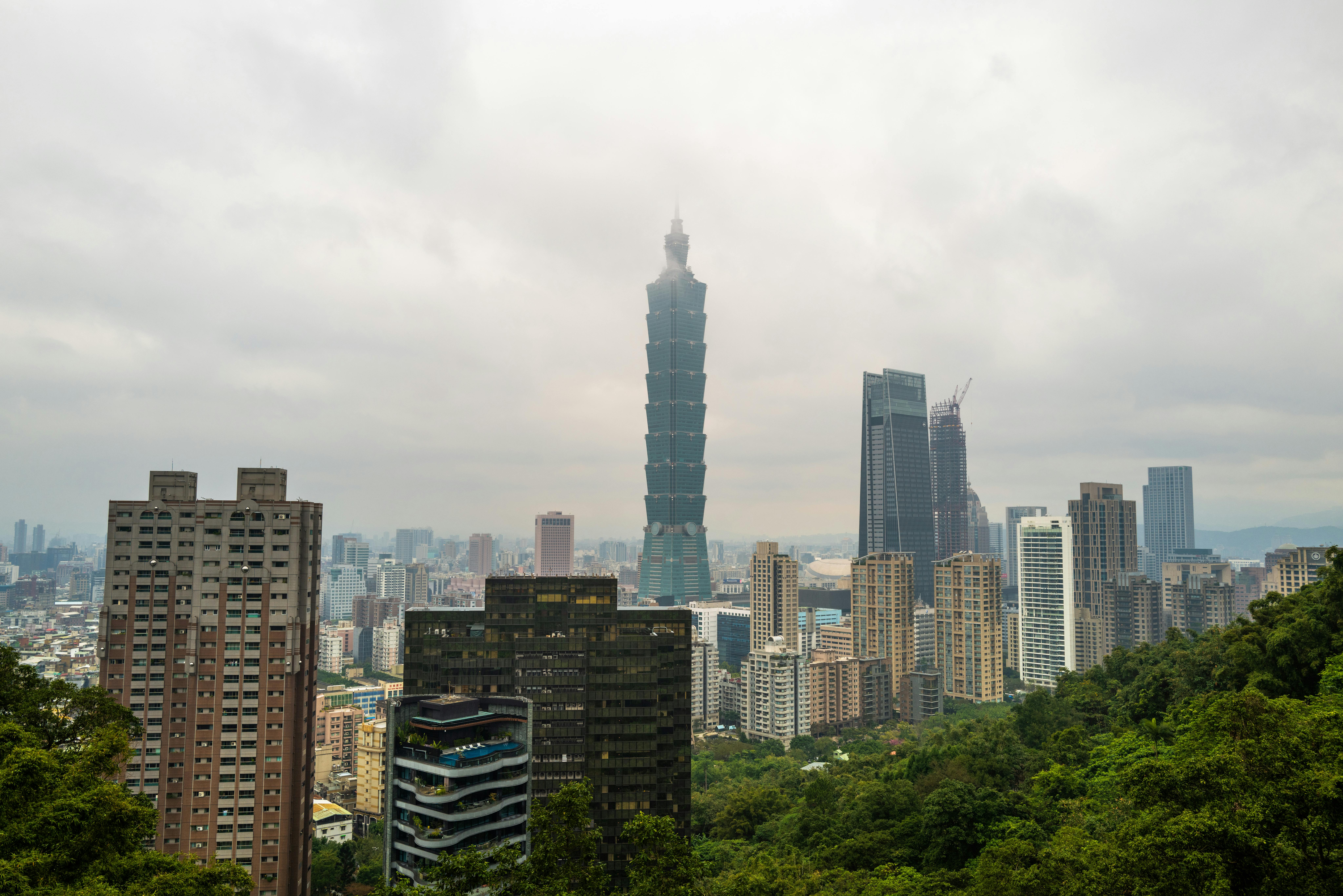 Taipei skyline, urban landscape, city, skyscrapers, wallpaper, nature.