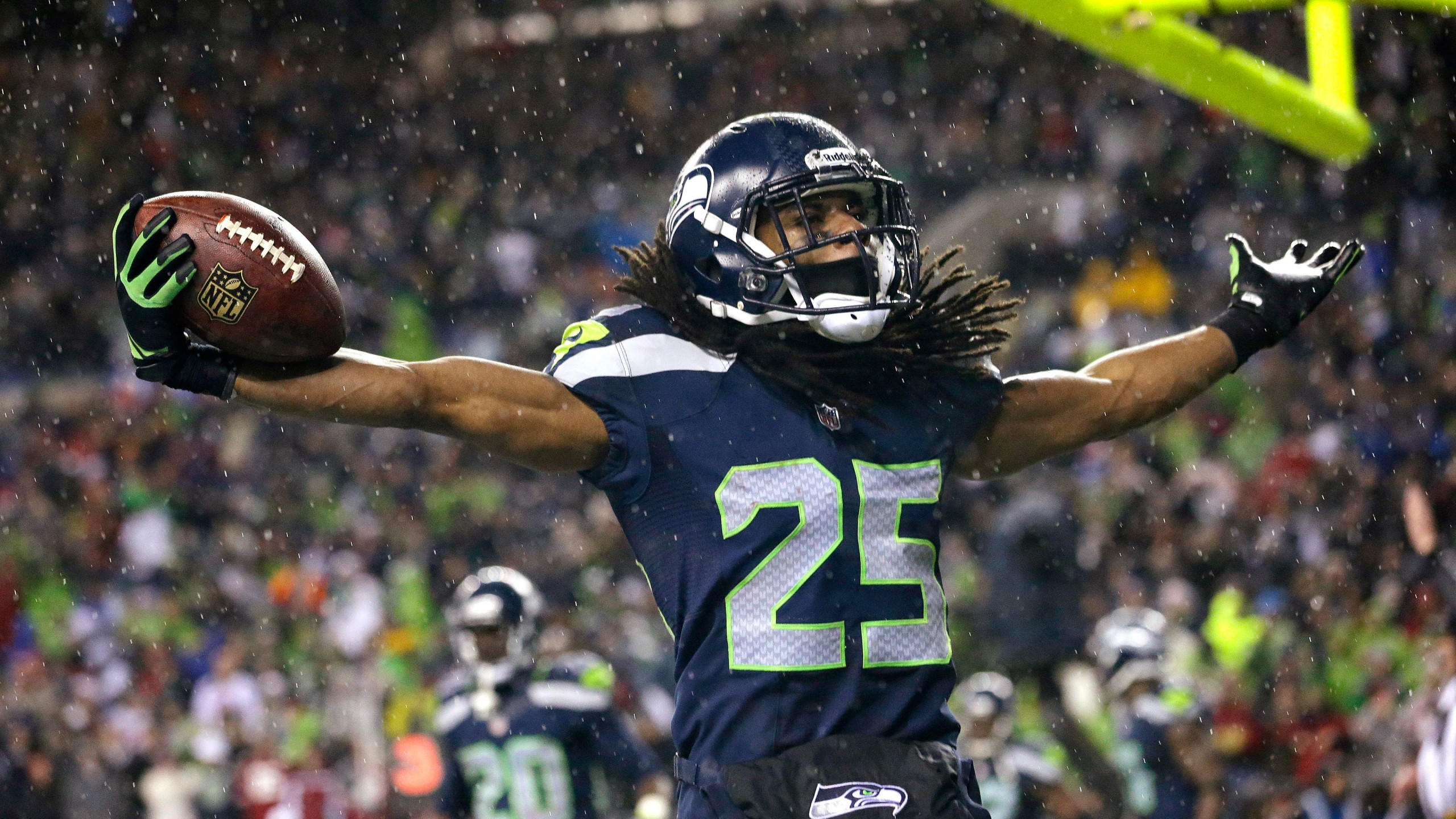 Richard sherman 2560x1440 american football nfl seattle seahawks