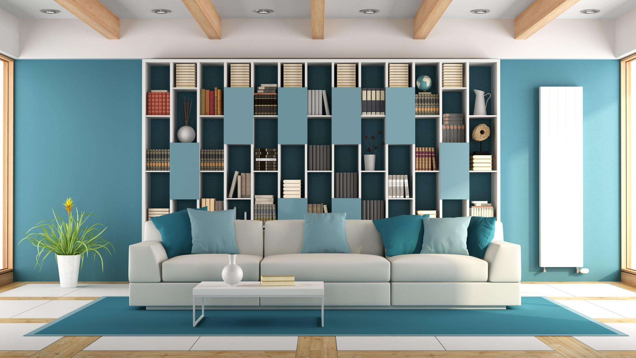 Room 2560x1440 white blue 6k